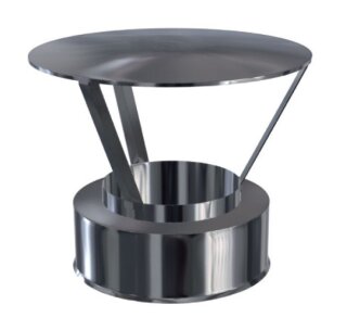 Edelstahlschornstein Regenhaube Regenhut mit Mündung DW 113 mm schmales Klemmband