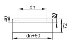 Edelstahlschornstein Mündungsabschluss Flach Standard DW 113 mm ohne Klemmband