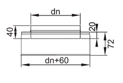 Edelstahlschornstein Mündungsabschluss Flach Standard DW 150 mm schmales Klemmband