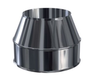 Edelstahlschornstein Mündungsabschluss Konisch Premium DW 250 mm schmales Klemmband