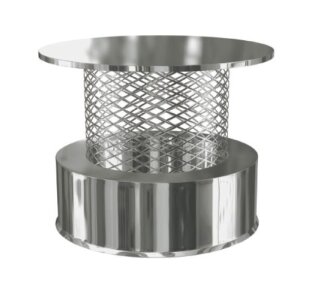 Edelstahlschornstein Regenhaube Regenhut mit Funkenschutz Premium DW 180 mm ohne Klemmband