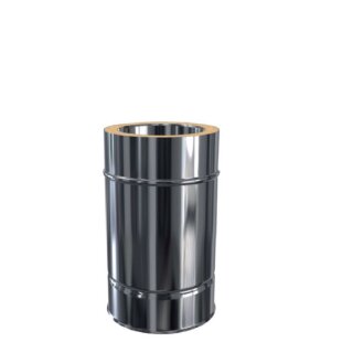 Edelstahlschornstein Längenelement DW 120 Doppelwandig 330 mm 0,6 mm ohne Klemmband