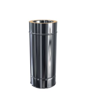 Edelstahlschornstein Längenelement DW 130 Doppelwandig 500 mm 0,5 mm ohne Klemmband