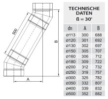 Winkel / Bogen DW 150 30 Grad 0,5 mm ohne Klemmband