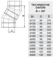 Winkel / Bogen DW 150 30 Grad 0,5 mm ohne Klemmband