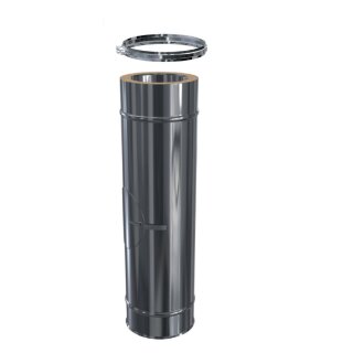 Edelstahlschornstein Längenelement DW mit Revision  ( Reinigung ) DW 200 mm 0,5 mm schmales Klemmband