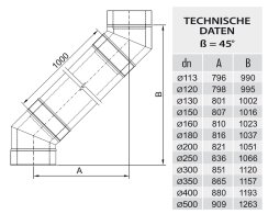 Winkel / Bögen DW 180 45 Grad 0,5 mm ohne Klemmband