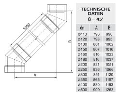 Winkel / Bögen DW 300 45 Grad 0,8 mm ohne Klemmband