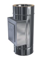 Edelstahlschornstein Reinigung mit Tür DW 113 mm 0,6...