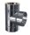 Edelstahlschornstein T-Anschluss 90 Grad DW 130 mm 0,5 mm ohne Klemmband