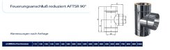 Edelstahlschornstein T-Anschluss 90 Grad reduzierter Ausgang wählbar DW 180 mm 0,6 mm DW 160 mm breites Klemmband
