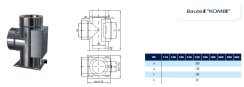 Edelstahlschornstein Kombibauteil Grundplatte Reinigung und T-Anschluss DW 113 mm 0,5 mm ohne Klemmband